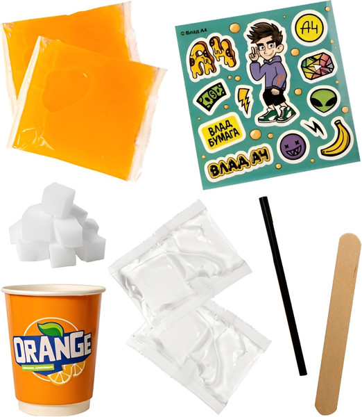 Изображение товара Набор для создания слайма Slime Лаборатория Пранк Влад А4. Газировка апельсиновая / SS500-40194