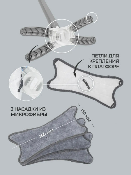 Изображение товара Швабра с отжимом ISMA ISMA-22 (серый)