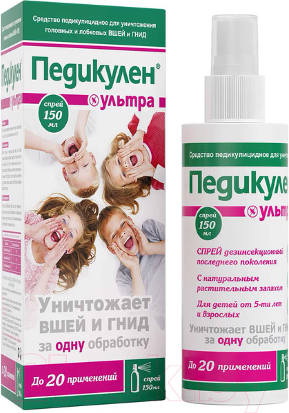 Изображение товара Спрей для волос Педикулен Ультра от вшей и гнид (150мл)