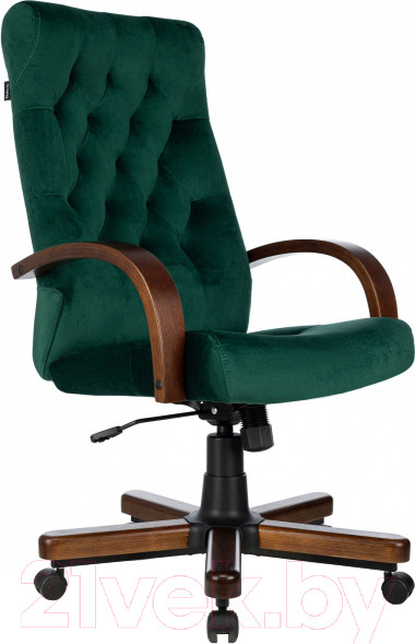 Изображение товара Кресло офисное Бюрократ T-9928WALNUT Fabric (зеленый Italia Green/дерево)