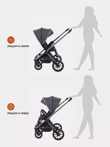 Изображение товара Детская универсальная коляска Rant Falcon 3 в 1 / RA098 (Graphite)