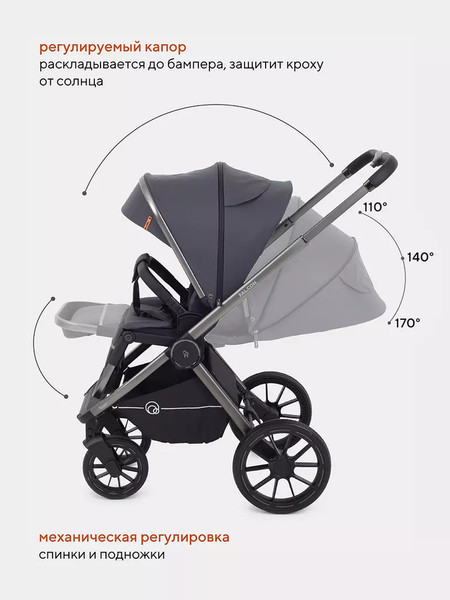 Изображение товара Детская универсальная коляска Rant Falcon 3 в 1 / RA098 (Graphite)