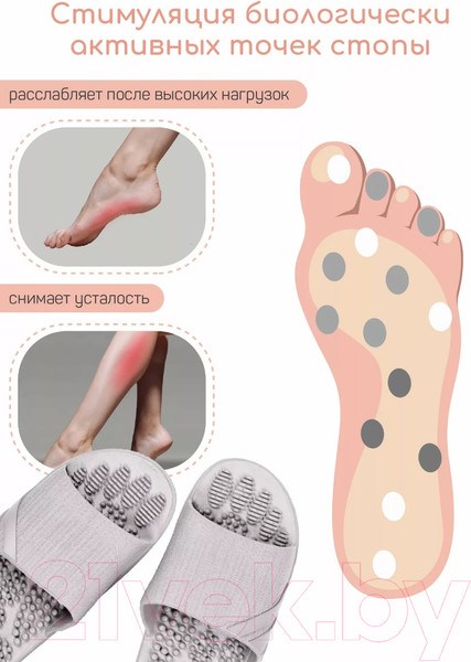 Изображение товара Тапочки домашние Amaro Home Relax Step Открытый нос / HOME-4019RS1-Gr-42 (р.42-43, серый)