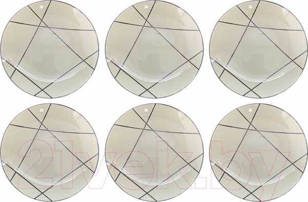 Изображение товара Набор тарелок NiNaGlass Контур 85-002-30 / 4840158220 (6шт)