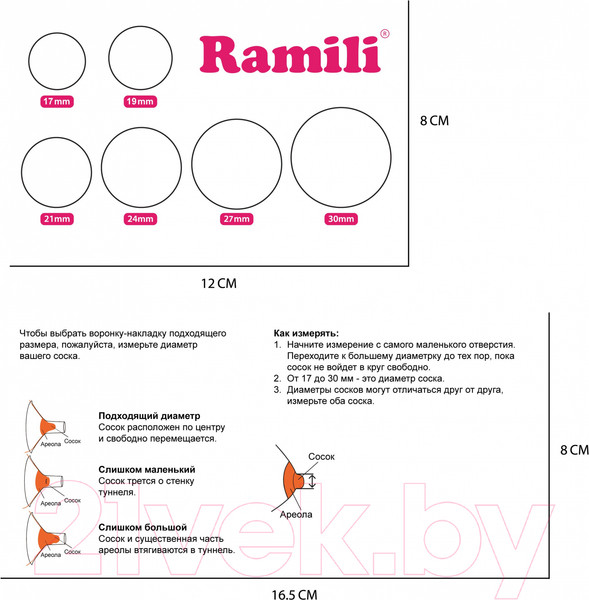 Изображение товара Набор накладок на соски Ramili SE450 / SE450BS21 (21мм)