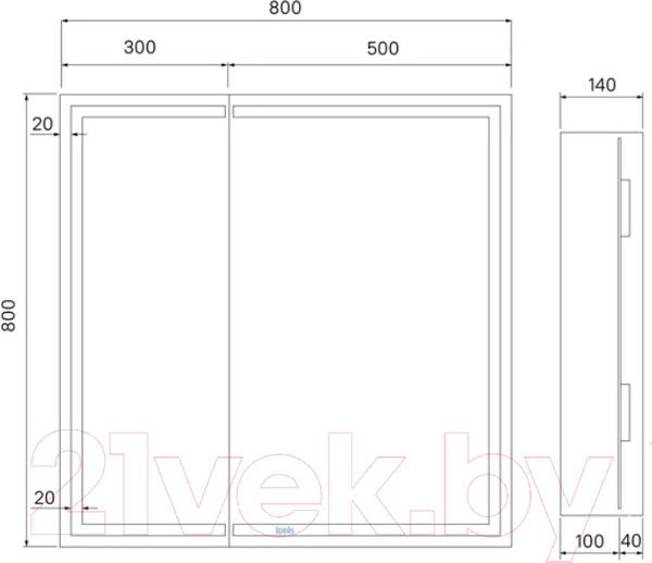Изображение товара Шкаф с зеркалом для ванной IDDIS Zodiac ZOD8000i99