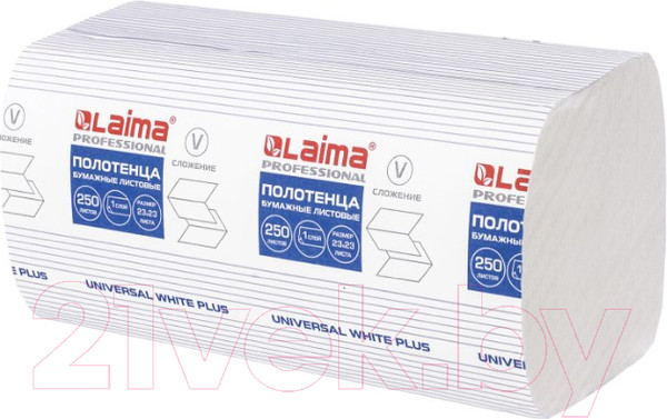 Изображение товара Бумажные полотенца Laima Universal White Plus / 111343 (белый)