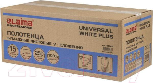 Изображение товара Бумажные полотенца Laima Universal White Plus / 111343 (белый)