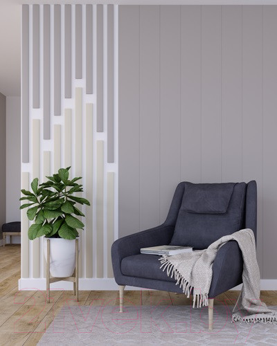 Изображение товара Рейка интерьерная STELLA МДФ Планкен De Luxe Sandgrau (2700x60x16)
