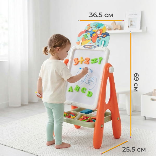 Изображение товара Мольберт детский Labalu С магнитным алфавитом QL252603 (оранжевый)