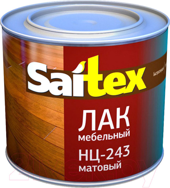 Изображение товара Лак Saitex НЦ-243 мебельный (1.7л)