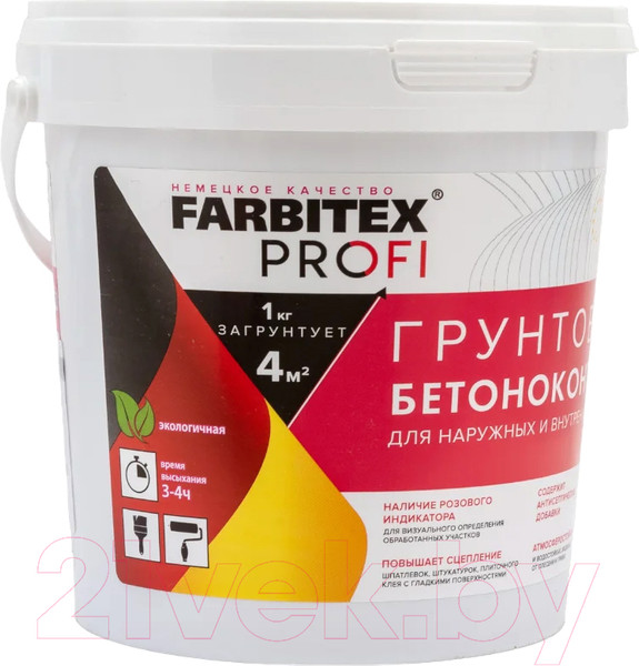 Изображение товара Грунтовка Farbitex Профи Бетоноконтакт акриловая (1.4кг)