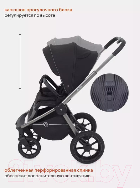 Изображение товара Детская универсальная коляска Rant Flex Pro 3 в 1 2023 / RA075 (Black)