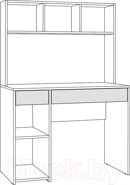 Изображение товара Письменный стол Mobi Комфорт 12.77 F (белый PE шагрень)