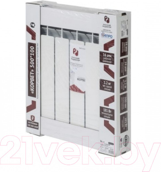 Изображение товара Радиатор алюминиевый Русский радиатор AL 500/100 (6 секций)