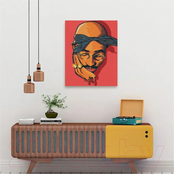 Изображение товара Картина по номерам Red Panda Тупак p54137 (30х40)