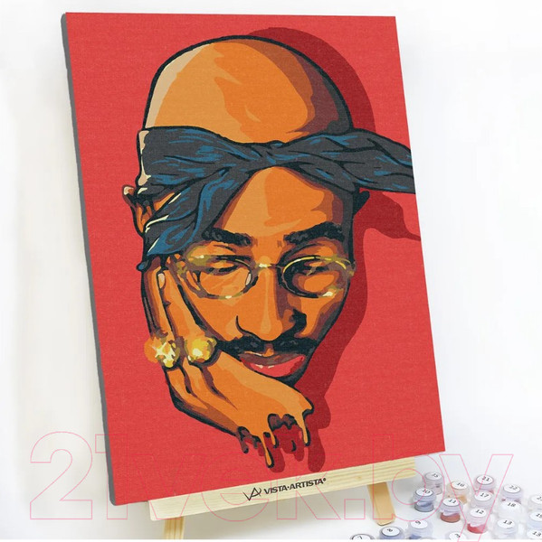 Изображение товара Картина по номерам Red Panda Тупак p54137 (30х40)