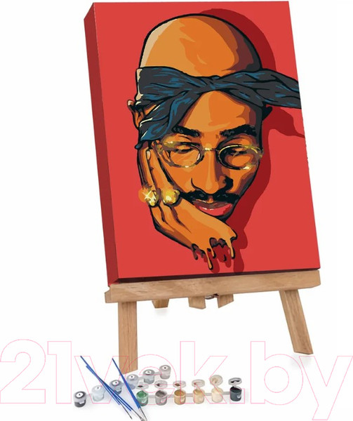 Изображение товара Картина по номерам Red Panda Тупак p54137 (30х40)