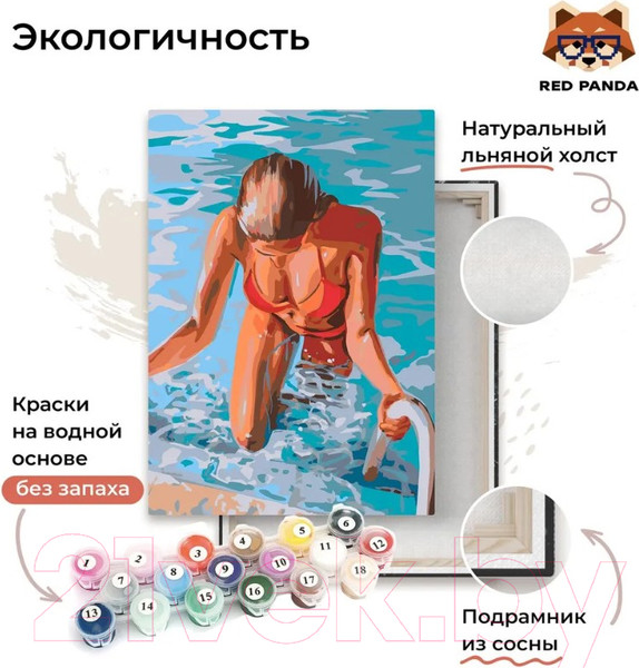 Изображение товара Картина по номерам Red Panda Девушка из бассейна p55022