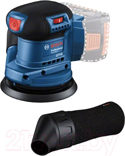 Изображение товара Профессиональная эксцентриковая шлифмашина Bosch GEX 185-LI Professional (0.601.3A5.020)