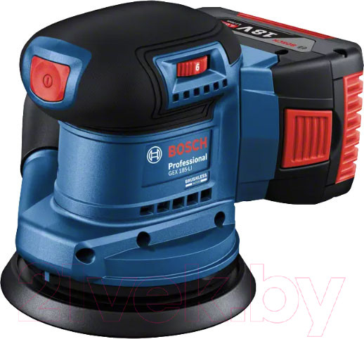 Изображение товара Профессиональная эксцентриковая шлифмашина Bosch GEX 185-LI Professional (0.601.3A5.020)