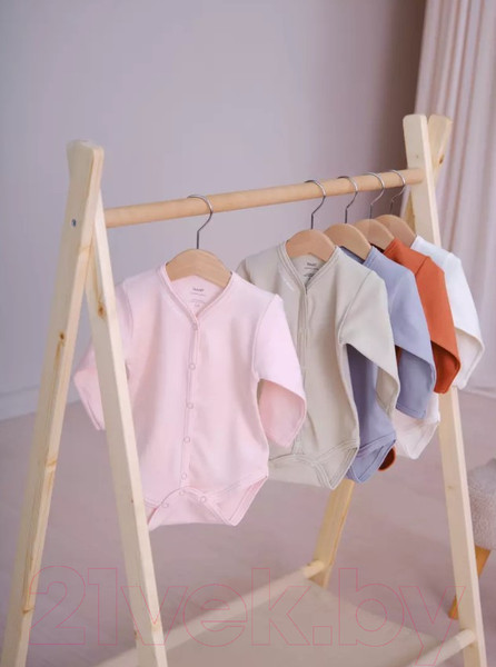 Изображение товара Боди для малышей Rant Hugs And Kisses с длинным рукавом / 6472/3-68 (Soft Pink, р.68)