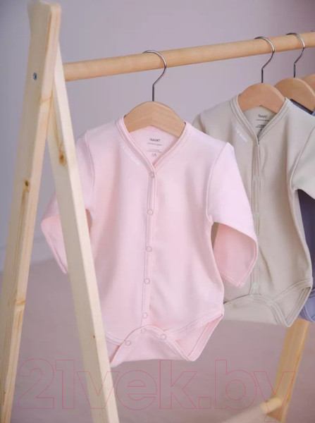 Изображение товара Боди для малышей Rant Hugs And Kisses с длинным рукавом / 6472/3-68 (Soft Pink, р.68)