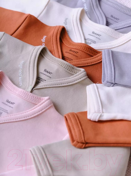 Изображение товара Боди для малышей Rant Hugs And Kisses с длинным рукавом / 6472/3-68 (Soft Pink, р.68)