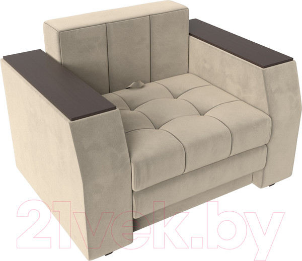Изображение товара Кресло-кровать Лига Диванов Атлантида / 28413 (микровельвет бежевый)