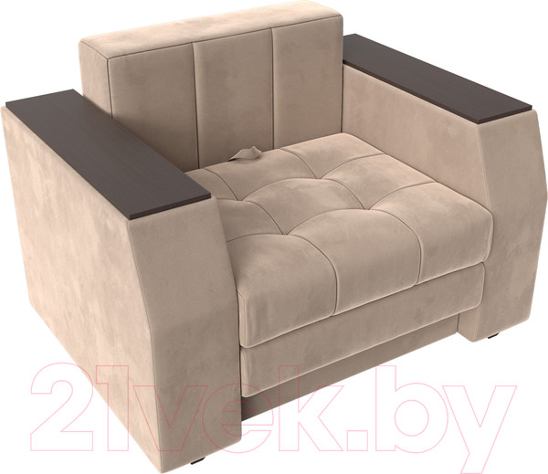 Изображение товара Кресло-кровать Лига Диванов Атлантида / 113835 (велюр бежевый)