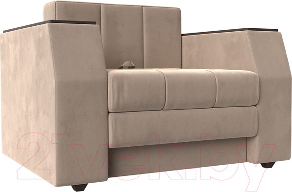 Изображение товара Кресло-кровать Лига Диванов Атлантида / 113835 (велюр бежевый)