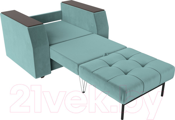 Изображение товара Кресло-кровать Лига Диванов Атлантида / 113836 (велюр бирюзовый)