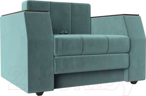 Изображение товара Кресло-кровать Лига Диванов Атлантида / 113836 (велюр бирюзовый)