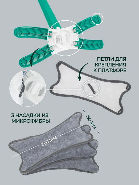 Изображение товара Швабра с отжимом ISMA ISMA-22 (зеленый)