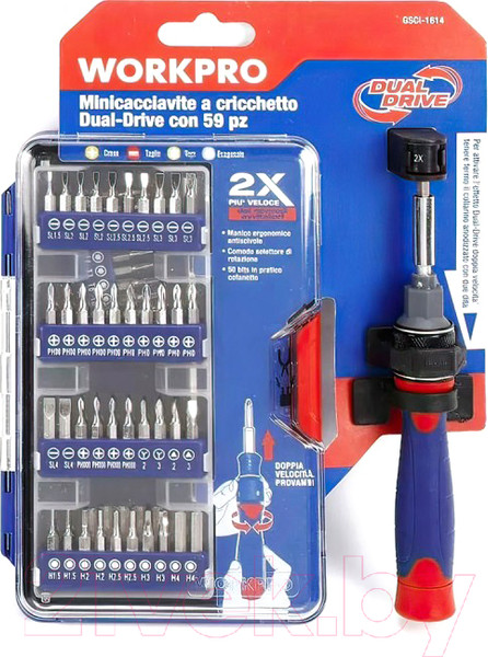 Изображение товара Отвертка Workpro GSCI-1614 (с битами)