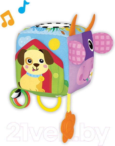 Изображение товара Подвеска на кроватку Азбукварик Музыкальный кубик Ферма Люленьки / 2665