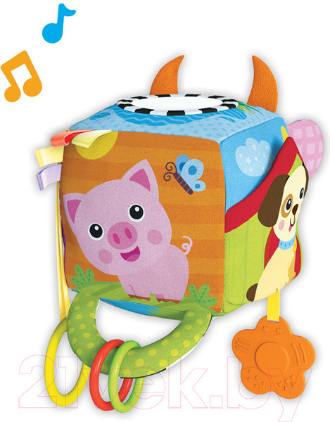 Изображение товара Подвеска на кроватку Азбукварик Музыкальный кубик Ферма Люленьки / 2665