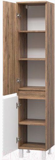 Изображение товара Шкаф-пенал для ванной Brevita Dakota 35 / DAK-050350-19/01Л (белый/темное дерево)