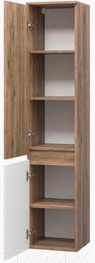 Изображение товара Шкаф-пенал для ванной Brevita Dakota 35 / DAK-050350-19/01Л (белый/темное дерево)