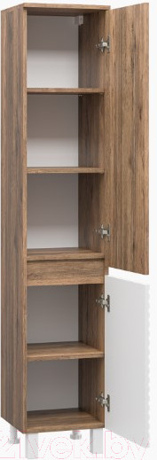 Изображение товара Шкаф-пенал для ванной Brevita Dakota 35 / DAK-050350-19/01П (белый/темное дерево)