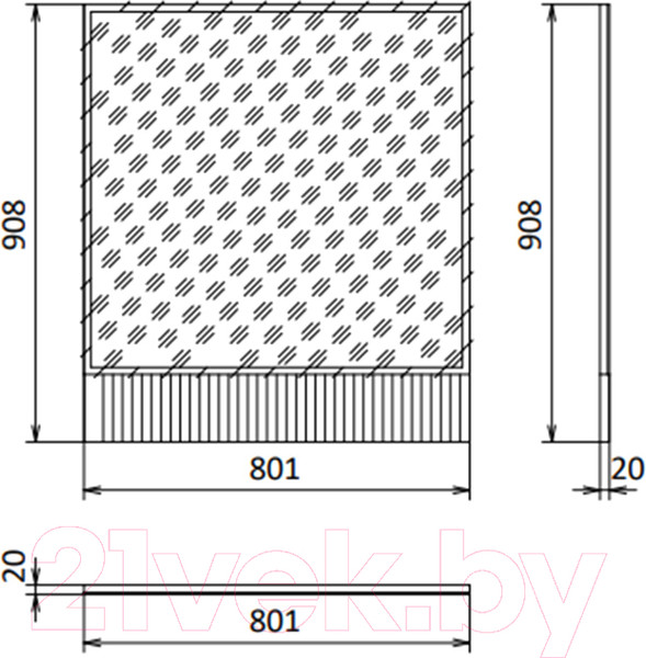 Изображение товара Зеркало Brevita 80 / DAK-02080 (черный/темное дерево)