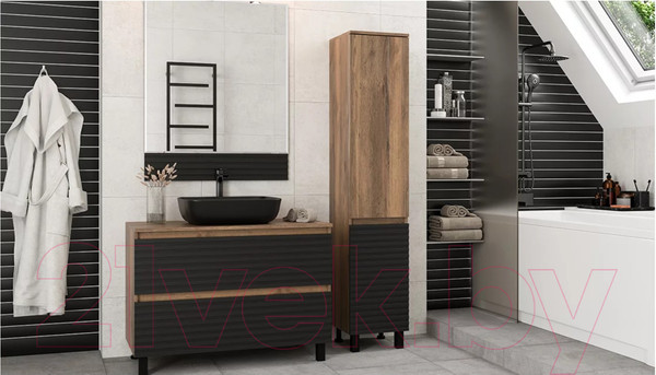 Изображение товара Зеркало Brevita 80 / DAK-02080 (черный/темное дерево)