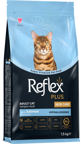 Изображение товара Сухой корм для кошек Reflex Plus Skin Care уход за кожей и шерстью (1.5кг)