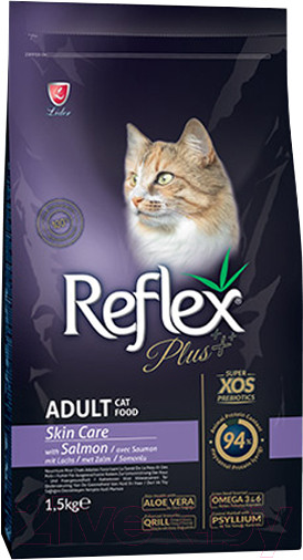 Изображение товара Сухой корм для кошек Reflex Plus Skin Care уход за кожей и шерстью (1.5кг)