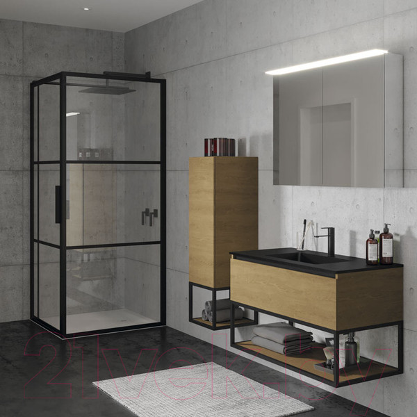 Изображение товара Душевой уголок Riho Grid GB203 / G004016121 (110x80, черный/прозрачный)