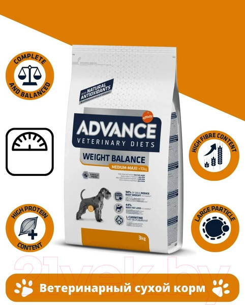 Изображение товара Сухой корм для собак Advance VetDiet Weight Balance (3кг)