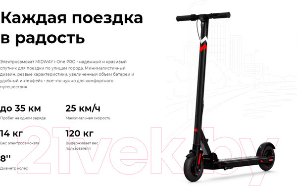 Изображение товара Электросамокат Midway iOne Pro (серый)