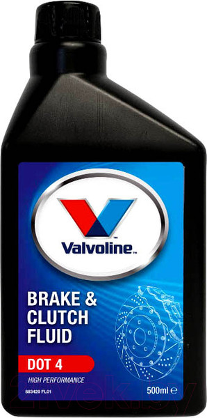 Изображение товара Тормозная жидкость Valvoline Brake & Clutch Fluid DOT 4 / 883429 (0.5л)