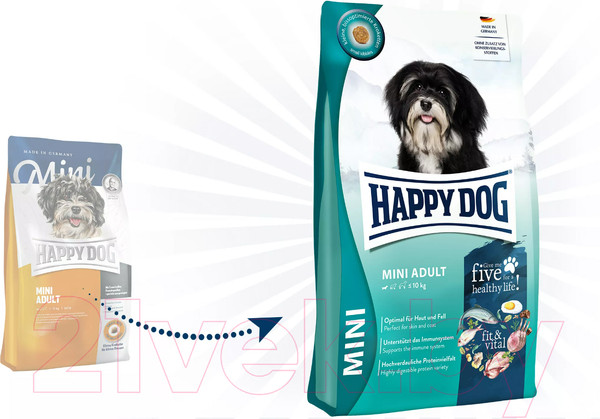 Изображение товара Сухой корм для собак Happy Dog Mini Adult Fit & Vital 26/14 / 61199 (4кг)
