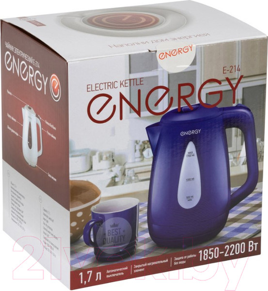 Изображение товара Электрочайник Energy E-214 / 164091 (фиолетовый)